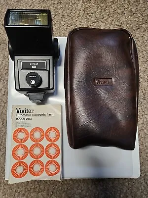 Vivitar 283 Auto Thyristor Mountable Camera Flash With Vinyl Case And Manual • $29.99