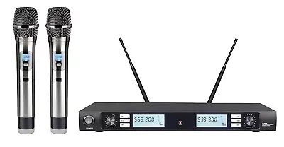 200 Channel UHF Wireless Dual HandHeld Microphone Mic System FCC Cordless Mics • $179