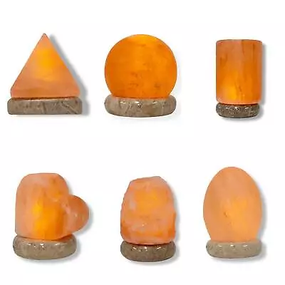 USB Himalayan Pink Rock Salt Lamp - Carved Shape Crystal LED Light • $20.99