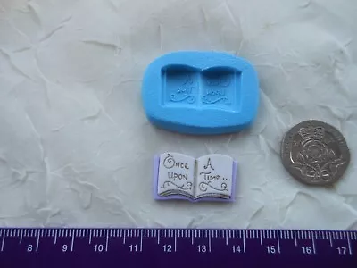 Mini Craft Mould: 'Once Upon A Time...' Fairy Tale Open Book 16x26mm Cupcake PMC • £4.15