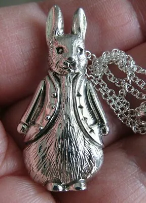 £38 • Buy 925 Sterling Silver Peter Rabbit Beatrix Potter Pendant Chain Necklace Jewellery