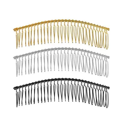 6Pcs Blank Metal Hair Comb With 20 Teeth DIY Wedding Bridal Hair Accessories • £5.84