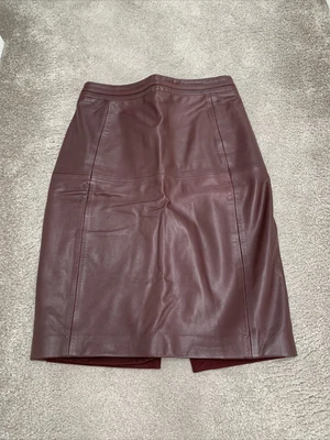 £14.70 • Buy Reiss Cleo Burgandy Leather Skirt Size UK 8