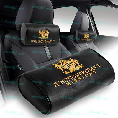 X2 Gold Embroidery Car Neck Rest Pillow Headrest Cushion JP JUNCTION PRODUCE VIP • $26.88