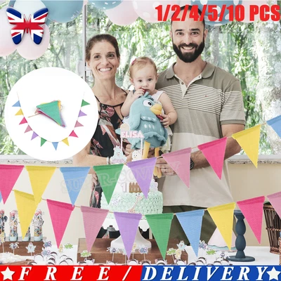£1.99 • Buy 12 Flags Bunting Banner Outdoor Hanging Bunting For Garden Wedding Party Decora