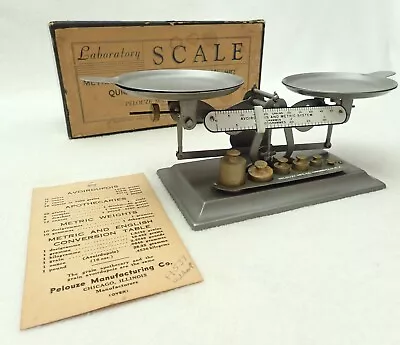 Vintage Laboratory Scale Pelouze Manufacturing Metric  Original Box  Made USA • $49.99