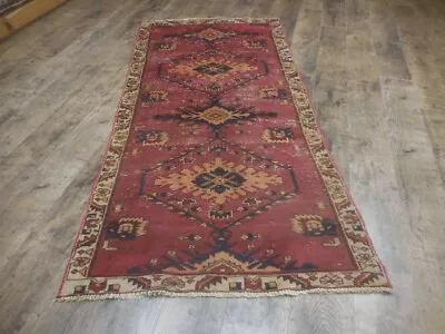 Tribal Geometric Vintage Turkish Rug Farmhouse Handmade Oriental Rug 2.10x6.1 Ft • $0.99