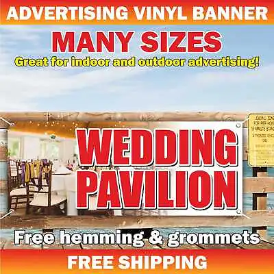 WEDDING PAVILION Advertising Banner Vinyl Mesh Sign Gowns Event Dresses Rent Buy • $159.95