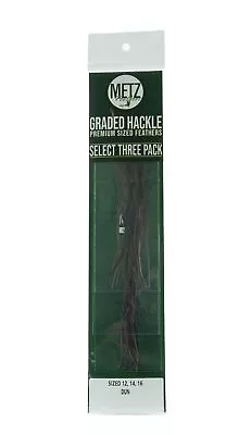 Metz Hackle Select 3PK Grizzly - Size 14 16 18 • $17.99