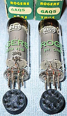 2 NOS Rogers 6AQ5 Vacuum Tubes For Radios Record Players & Audio Amps • $33.95