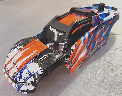 Traxxas® TRA8611T E-Revo®  Body Blue/Orange W/ Body Mounts Rear Body Support OEM • $69.96