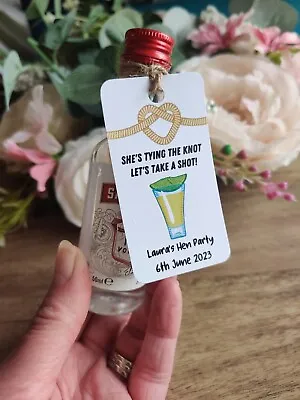 £3 • Buy Hen Party Night Do Favour Bottle Tags She's Tying The Knot Lets Take A Shot