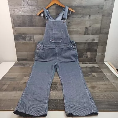 Dickies Overalls Mens XL 40 Blue Hickory Stripe Conductor Coverall Bibs Work • $39.99