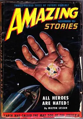 Sci-Fi Pulp AMAZING STORIES November 1950 - J. Allen St. John Monster Illo • $20