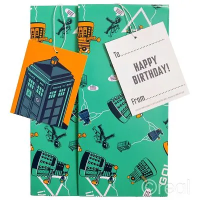 £3.99 • Buy New Doctor Who Gift Wrap Set Birthday Tags Wrapping Paper TARDIS Dalek Official