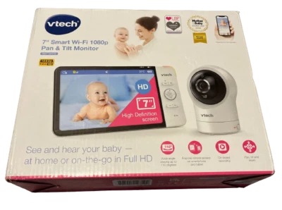 VTech 7 Smart Wi-Fi Baby Monitor  RM7764HD Wide Angle & Night Vision White • £97.99