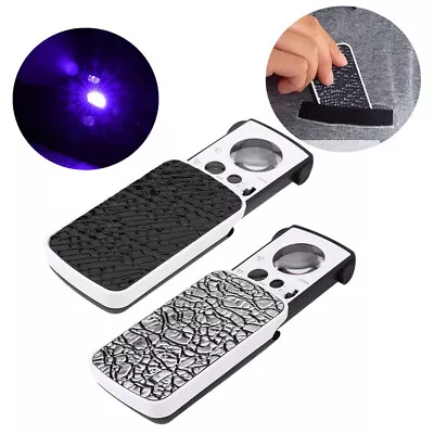 30X 60X 90X Jewelers Loupe Magnifier Light Jewelry Loop Pocket Magnifying Glass • £4.84