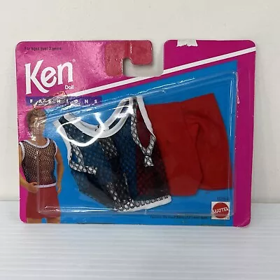 Vintage 80s Ken Fashions MOC #68315-92 Black Mesh Top Red Shorts NRFC • $64.50