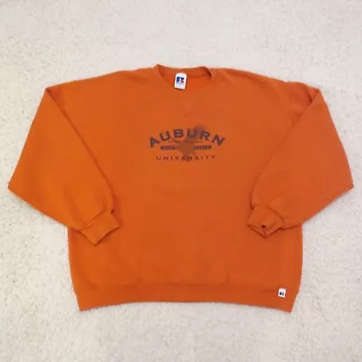 VINTAGE Auburn Tigers Sweatshirt Mens XL Orange Russell Athletic 90s Y2K • $29.99