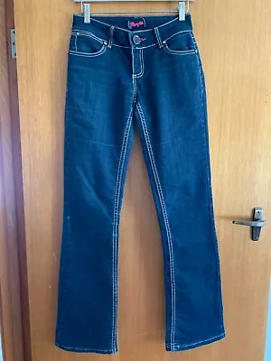 Ladies Wrangler Qbaby Navy Jeans 1/2 X 34 • $25