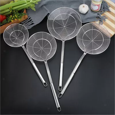 £11.88 • Buy Mesh Strainer Skimmer, Stainless Steel Spider Strainer, Ladle For Kitchen Frying