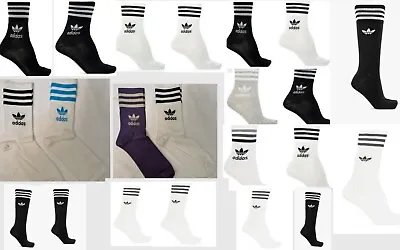 SALE Adidas 2 Pairs Socks Crew White/Black/Grey CAMO Size 6-8-8-10-11-13 -2 PACK • £7.99