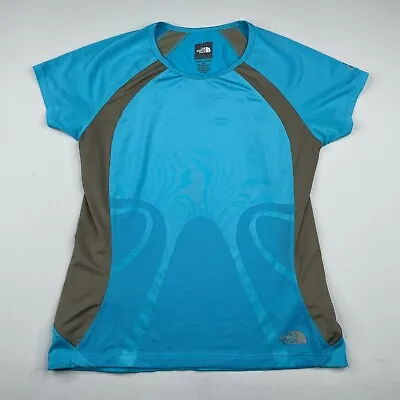 The North Face T Shirt Womens Small Blue Gray Short Sleeve Active Vapor Wick Tee • $7.99