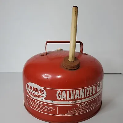 Vintage Eagle 2.5 Gallon Gas Can Red Galvanized Gasoline Can SP-2 1/2  • $64.99