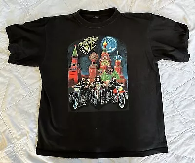 Vtg 90s Harley Davidson Mens Large Moscow Russia Double Sided T-Shirt • $27.08