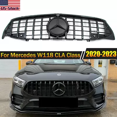 Black GTR Grille W/Star For 2020-2023 Mercedes Benz W118 CLA250 CLA200 CLA35 AMG • $88.56