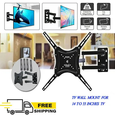 Universal TV LCD LED Plasma TILT  WALL MOUNT BRACKET 14-55  Inch Stand UK Seller • £7.97