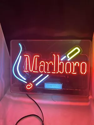 Marlboro Cigarettes Philip Morris Vintage Neon Advertising Man Cave Sign • $125