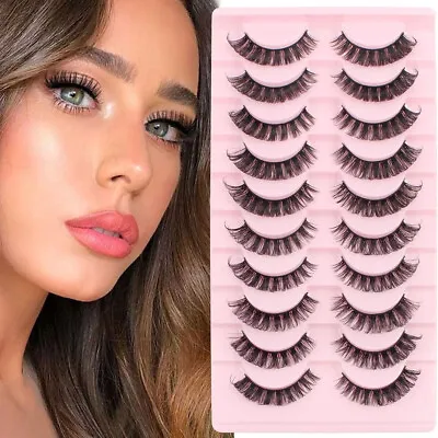 Russian Style Strip Lashes Curl Mink False Eyelashes Full D Curled NEW 10PAIR UK • £3.59