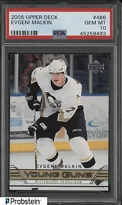 2006-07 Upper Deck Young Guns #486 Evgeni Malkin Penguins RC Rookie PSA 10 • $55