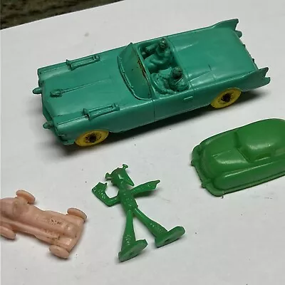 VINTAGE AUBURN RUBBER TOY CARS 1958 CADILLAC CONVERTABLE GREEN Lot • $14