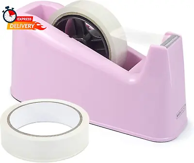 1487 500 Heavy Duty Tape Dispenser With 2 Tape Rolls Candy Pink • £14.21