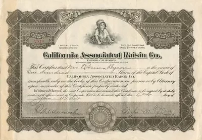 California Associated Raisin Co. - General Stocks • $162.37