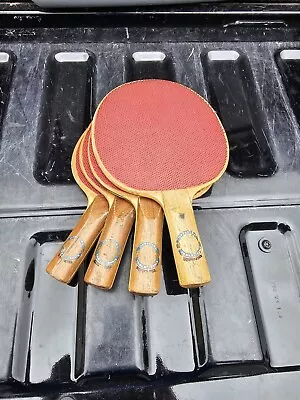 Vintage Ping Pong Paddles (lot Of 4) Three Ply “Official Table Tennis  Wooden • $30