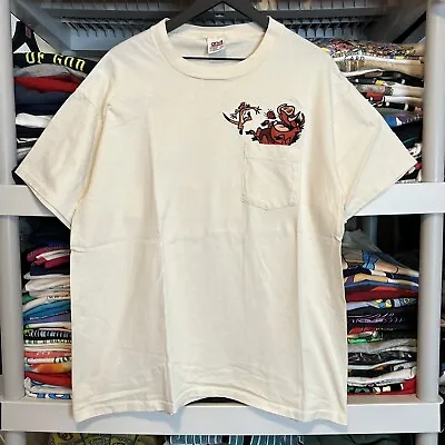 Vintage Disney Lion King Shirt XL Pocket Tee Timon & Pumba Single Stitch 90s • $40