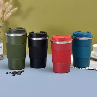 Non-Slip Insulated Coffee Mug Cup Thermal Stainless Steel Flask Vacuum Thermos • $19.11