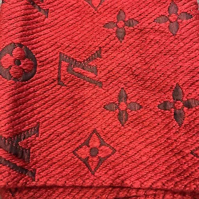 Louis Vuitton Red Shawl Scarf  100% Cashmere • £70