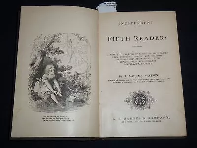 1876 Independent Fifth Reader Volume By J. Madison Watson - Kd 4814x • $45