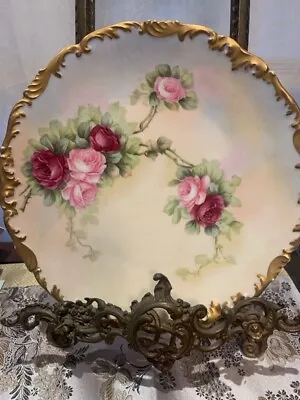 Antique Limoges Floral T & V Rococo Cabinet Plate 9 1/2  • $95.75