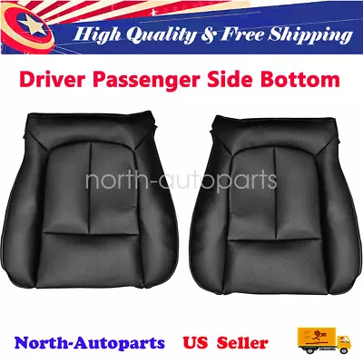 Driver Passenger Bottom Leather Seat Cover Black For 2009-2014 Ford F150 Lariat • $45.32