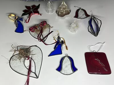 Vintage Stained Glass Christmas Ornaments Lot • $16