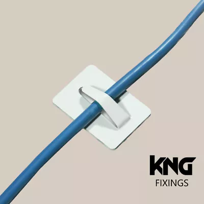 £9.50 • Buy Self Adhesive Steel Cable Clips White Sticky Backing Plate For Wire All Sizes