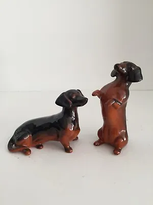 Beswick England Dachshund Dog Figurines Ceramic Sitting Begging Lot Of 2 EUC • $64.99