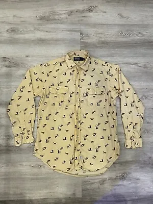 VTG RALPH LAUREN Polo Medium Duck Hunting Dog Print Button Down Shirt • $45