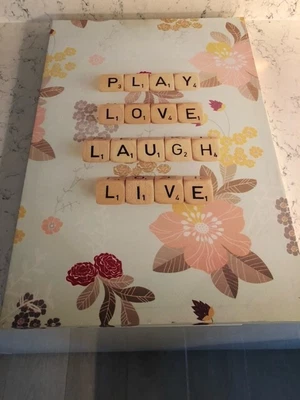 £3 • Buy Play Love Laugh Live Scrabble Quote Canvas Wall Art