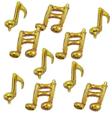 10 PCS Gold Musical Note Aluminum Foil Balloons Guitar Silver Happy Birthday  • $15.10